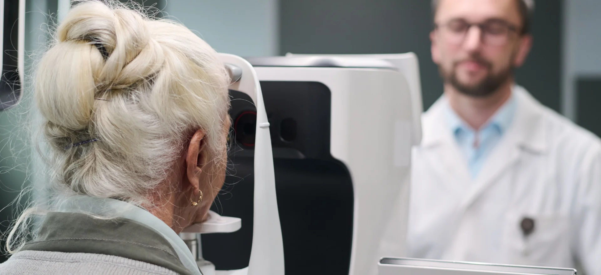 Image of lady undergoing an eye exam